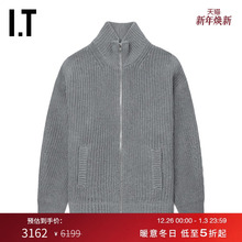 IT doublet男装高领拉链针织衫新款时尚质感纯色粗织外套7KN197MP