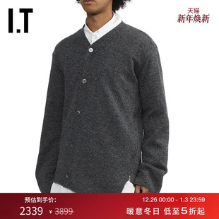 des GARCONS HOMME 解构感斜门襟针织开衫 COMME DEUX男装 CDG