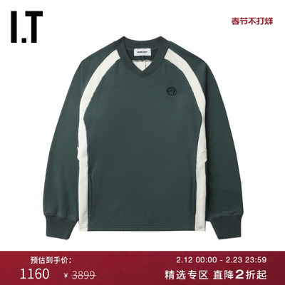 ITAMBUSH宽松V领卫衣复古运动风