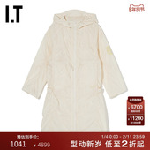 休闲字母印花拉链薄外套JM110WXI 时尚 SJYP女装 连帽长外套新品