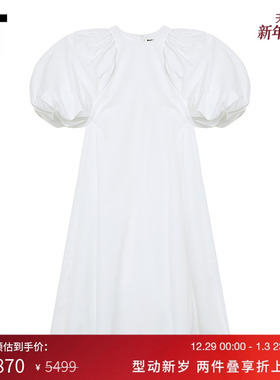 IT noir kei ninomiya女装泡泡袖纯色连衣裙新款优雅气质3MO010XM