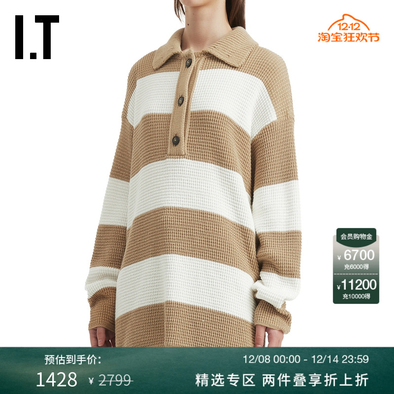 ITCLOSED中长款polo领针织衫