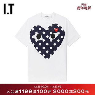 COMME PLAY des GARCONS川久保玲情侣波点爱心装 T恤 饰短袖 CDG