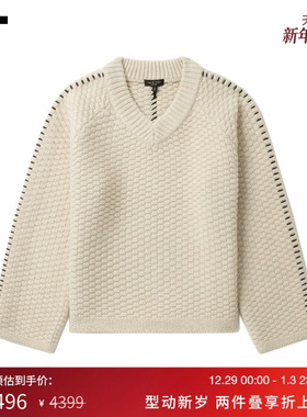 IT rag & bone女装小V领针织衫新款时髦气质简约羊毛毛衣46046SXO