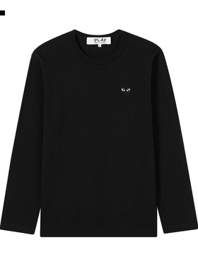 IT CDG PLAY COMME des GARCONS川久保玲情侣款爱心缝饰长袖T恤