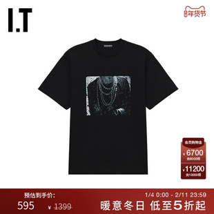 IT GOD SELECTION XXX男装圆领短袖T恤新款个性潮流照片印花半袖