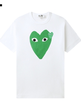 IT CDG PLAY COMME des GARCONS川久保玲情侣爱心logo装饰短袖T恤
