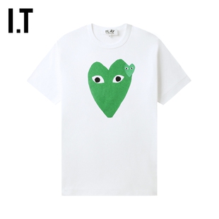 IT CDG PLAY COMME des GARCONS川久保玲情侣爱心logo装饰短袖T恤