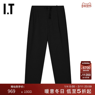IT GOLDWIN男装休闲裤长裤新款日常基础款饰腰带工装裤L75177MP
