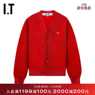 COMME PLAY des GARCONS川久保玲情侣款 合身羊毛针织开衫 CDG