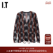 时髦街头微透晕色针织薄外套 新款 R13女装 破坏感V领针织开衫