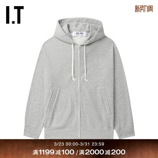 CDG GARCONS川久保玲情侣款 PLAY des 纯色连帽拉链卫衣 COMME