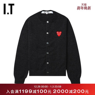 COMME PLAY des GARCONS川久保玲情侣款 圆领羊毛针织开衫 CDG