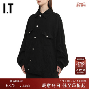 IT CDG COMME des GARCONS HOMME BLACK情侣款斜门襟夹克宽松外套