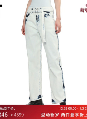 IT Proenza Schouler女装牛仔长裤新款时尚帅气磨白直筒裤38014C