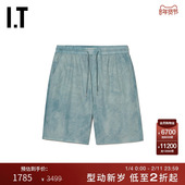 JUUN.J男装 宽松休闲短裤 新款 街潮质感水洗效果直筒裤 325P21MM