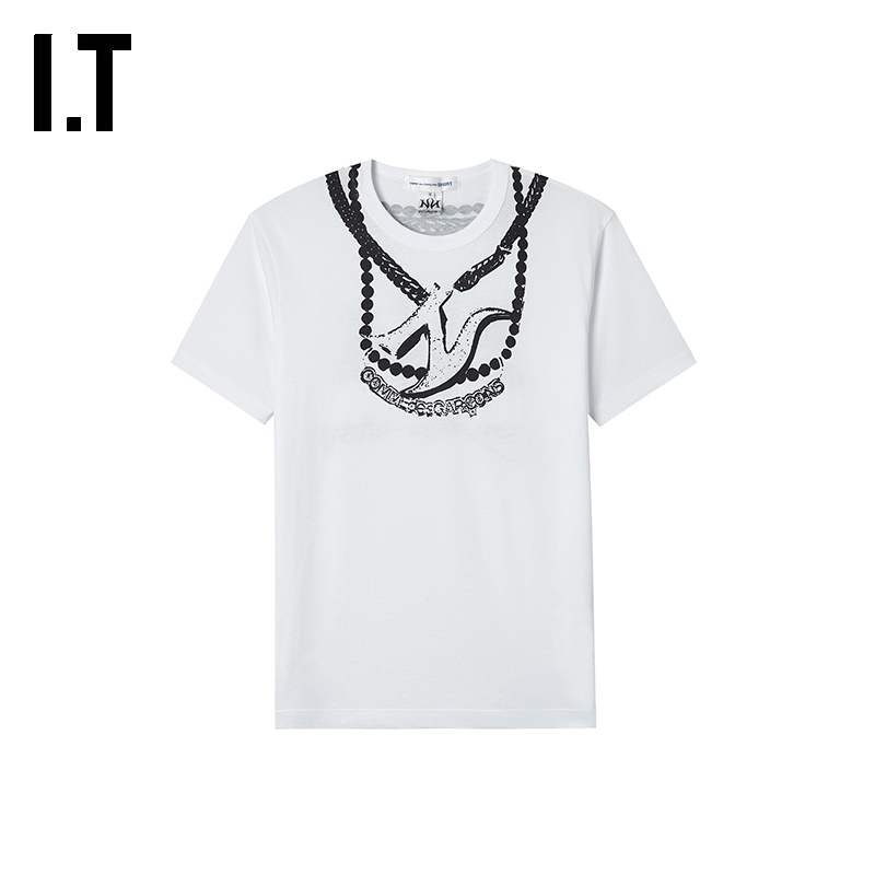 IT短袖T恤项链图案装饰半袖