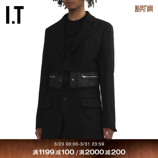 des GARCONS HOMME 解构感拼接西装 COMME BLACK情侣款 夹克 CDG