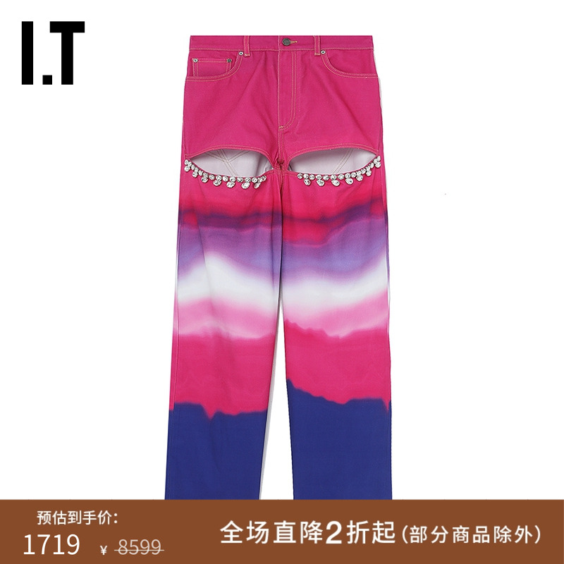 ITAreaNyc牛仔阔腿裤设计感