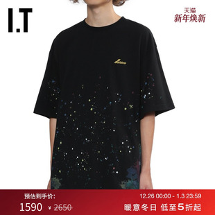 We11Done男装 泼墨印花圆领半袖 宽松短袖 个性 732UBKMP T恤新款