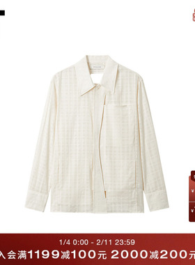 IT NULLUS男装微透格纹衬衫新款简约质感解构感叠层衬衣02AIVOMQ