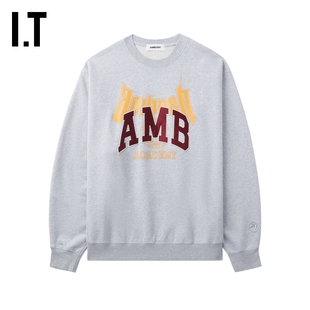 IT AMBUSH男装宽松圆领卫衣新款美式休闲字母装饰套头上衣020510M
