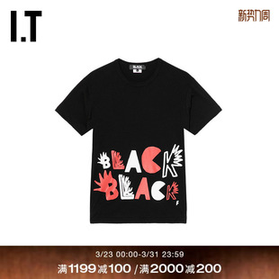 des GARCONS 饰短袖 CDG T恤 图案装 COMME BLACK情侣款 HOMME