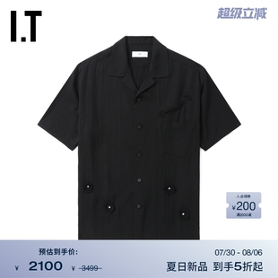 TOGA 短袖 ARCHIVES男装 文艺日系钩针编织缀饰1FJ309MO 衬衫 新款
