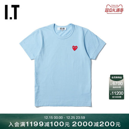 IT CDG PLAY COMME des GARCONS川久保玲 秋女装圆领短袖T恤