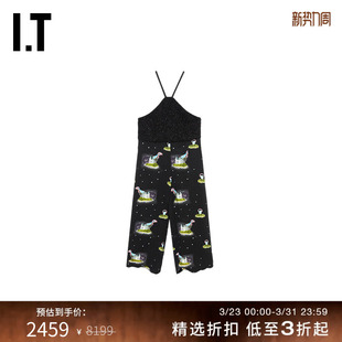 UNDERCOVER高桥盾女装 拼接设计八分连身裤 吊带连体裤 个性 时尚