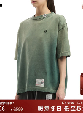 IT Mihara Yasuhiro女装短袖T恤新款做旧磨白破洞半袖5TS591XP