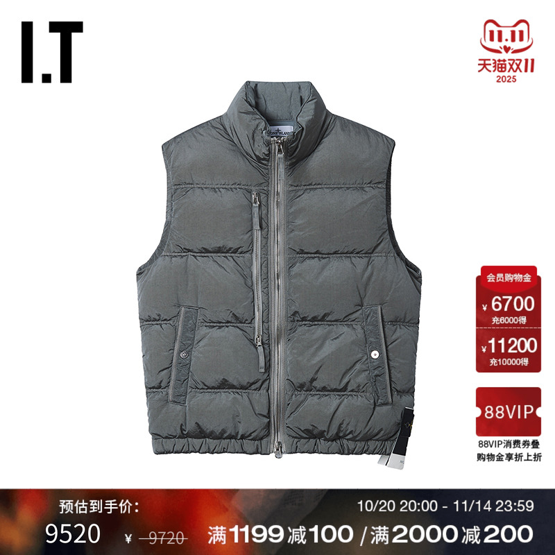 ITSTONEISLAND拉链羽绒马甲