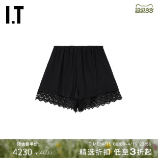 IT Simone Rocha女装松紧腰短裤新款摩登时尚蕾丝拼接短裤4177T4X