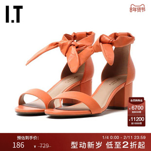 IT AREZZO女款绑带高跟凉鞋新品时髦摩登露趾高跟鞋1005545I