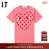 GARCONS川久保玲情侣波点爱心印花短袖 T恤 COMME des CDG PLAY