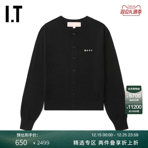 ITBAPY合身圆领针织开衫