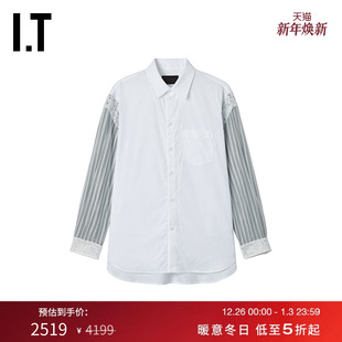 长袖 Rocha男装 衬衫 新款 拼接衬衣539277M 复古质感条纹袖 Simone