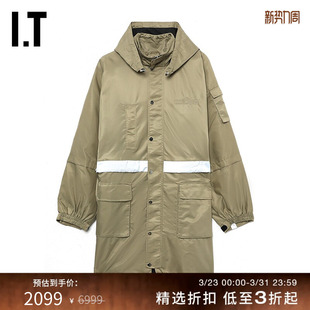 连帽外套新款 中长款 潮流质感宽松帅气薄大衣8CA238XL ROKH女装