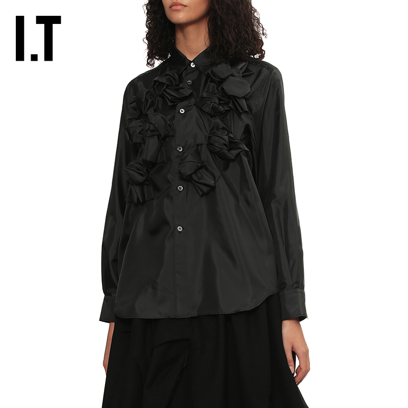 IT绳结缀饰衬衫复古气质