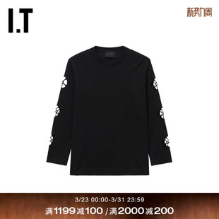 Simone 时尚 Rocha男装 T恤新款 设计感镂空上衣544553MQ 圆领长袖