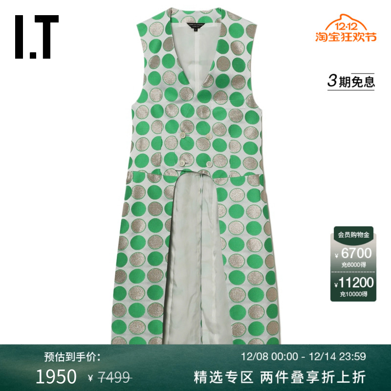 IT彩色波点长款马甲外搭