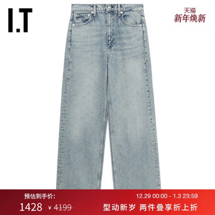 bone女装 水洗牛仔长裤 新款 宽松直筒裤 时髦个性 DE2998XO rag