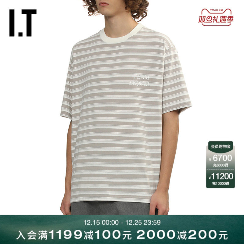 ITSEQUEL条纹短袖T恤简约休闲风