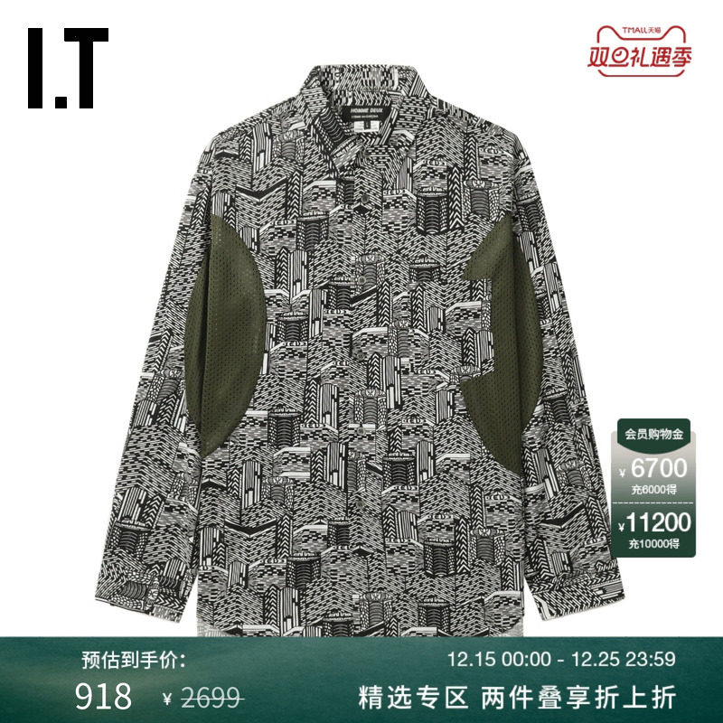 IT满幅图案花衬衫摩登复古