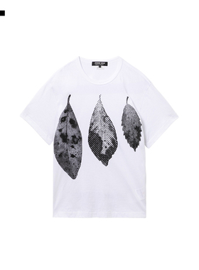 IT CDG COMME des GARCONS HOMME DEUX男装树叶图案印花短袖T恤