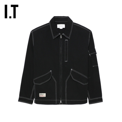 ITTHISISNEVERTHAT男装翻领拉链夹克帅气潮流车线装饰外套WLS03L