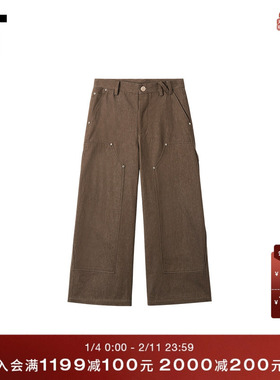 IT NULLUS男装宽松牛仔裤新款复古有型多口袋饰水洗长裤02ABRNMQ