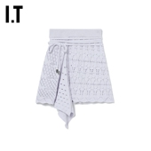 针织半身裙新品 ATTICO女装 时髦慵懒饰系带叠层短裙110XJ THE