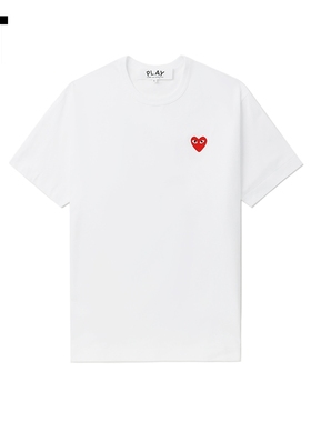 IT CDG PLAY COMME des GARCONS川久保玲情侣爱心logo装饰短袖T恤