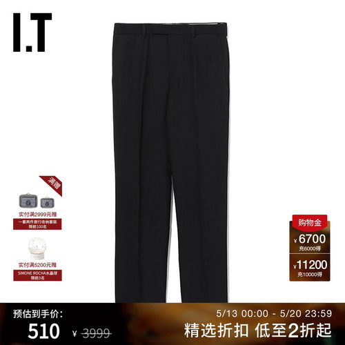 通勤褶皱口袋西装长裤男装基础